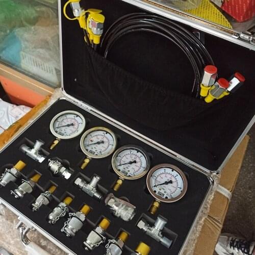 High Quality 4 Gauges Excavator Pressure Gauge Hydraulic Pressure Test Kit Diagnostic Tool