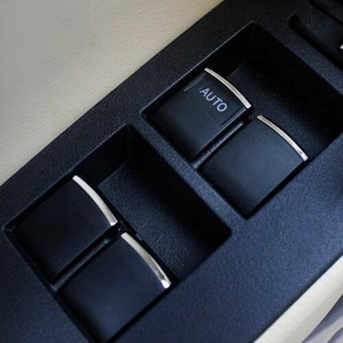 Car Windows lift switch sticker door button interior chrome trim cover decoration accessories,suitable for Toyota Corolla 2014