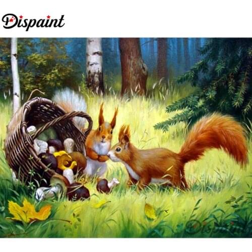 Dispaint Full Square/Round Drill 5D DIY Diamond Painting "Animal mushroom" Embroidery Cross Stitch 5D Home Decor A10127