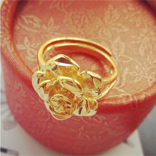 2017 New Exaggerated Design gold Color Big Flower Ring For Women