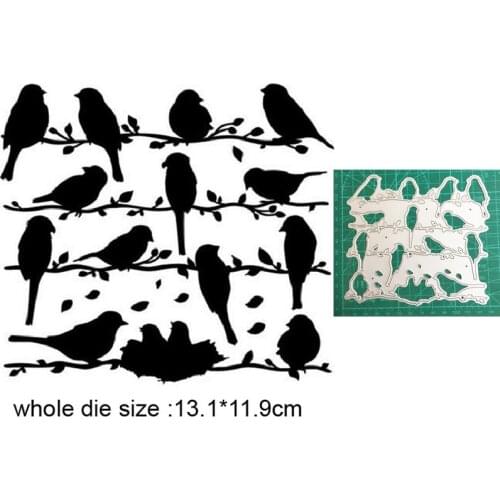 Birds on Branch Strip Metal Cutting Dies for 2021 New Stencils dies for DIY Scrapbooking dies Embossing die cut mold Craft dies