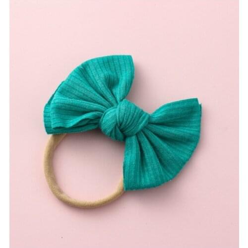 Baby Girls Knitted Ribbed Hair Bows Ties Lovely Hair Bands Elastics Ponytail Holders Toddler Fashion Hair Accessories