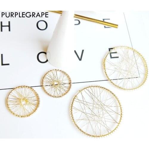 PURPLEGRAPE Korean version of the Korean version of the circle big ring earrings DIY handmade earrings accessories a pack of 6