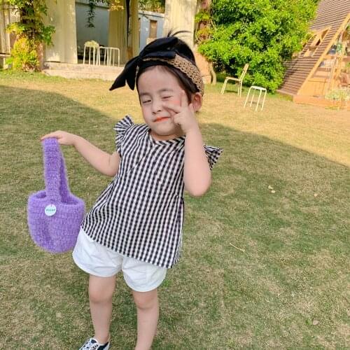 2 3 4 5 6 Y Toddler Girls Sets Stylish Korean Plaid Ruffle T-shirt Shorts 2pcs Kids Clothing Summer Child Clothes 2020 Girl Sets