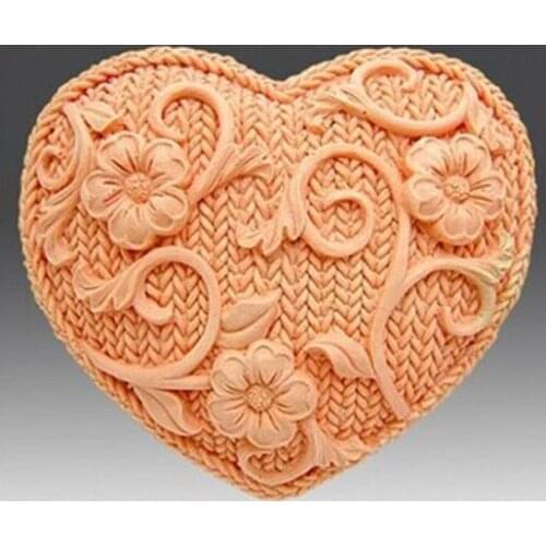 FM317 Silicone mold heart shape flower lace vine handmade soap candle mold Chocolate Fondant cake mould Baking mold DIY tools