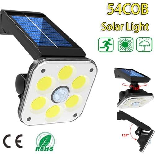 54LED Led Solar Light Outdoors Waterproof Solar Power Garden Light With Sensor Recharged Led Lamp For Garden Street Spotlight