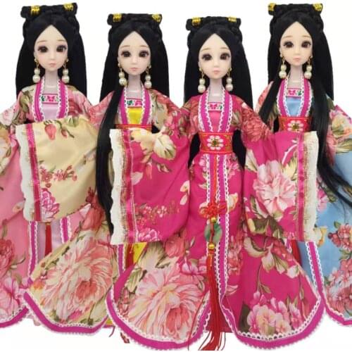 Traditional Chinese Style Doll Dress For Barbie Clothes Ancient Princess Party Gown Outfit 1/6 BJD Dollhouse Accessories Kid Toy
