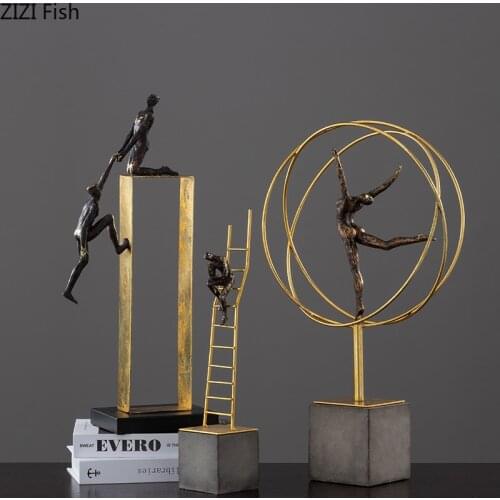 Creative Resin Gymnast Art Sculpture Decoration Desktop Exquisite Crafts Abstract Figure Statue Figurines Home Decoration Modern