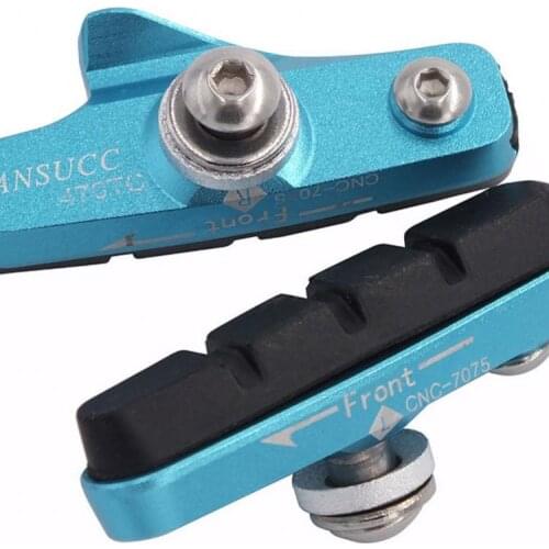 2pcs Bike V-Type Bicycle Mountain Brake Pad Brake Pad Double Road Shoelace Hexagon Nut And No Noise Anti Slip Accessories