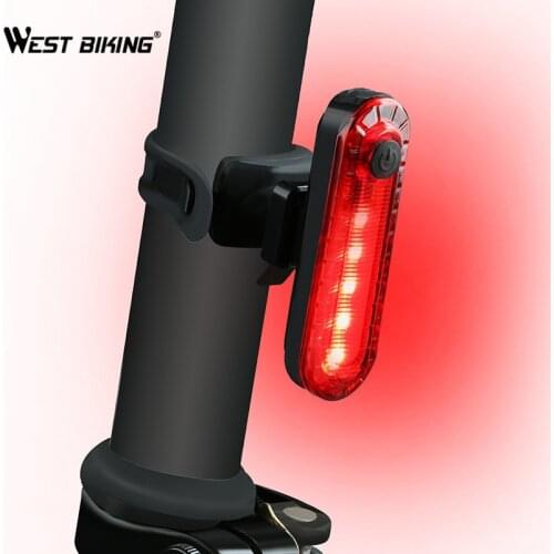 WEST BIKING Bicycle Taillight USB Rechargeable Waterproof 4 Modes Lightweight MTB Road Super Bright Night Warning Cycling Light