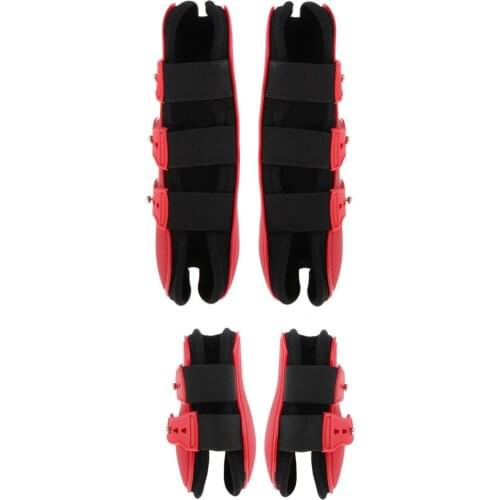 2 Pairs Horse Leg Boots Hind Front Leg Tendon Protective Wraps for Horse Riding Jumping Training Show