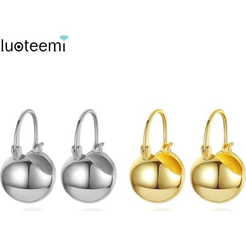 LUOTEEMI Hollow Hoop Earrings for Women 2020 Dating Daily-Life Boat-Shaped Two Colors Fashion Earring Jewelry Boucle D’Oreille