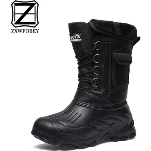 ZXWFOBEY Camouflage Ankle Boots Punk Winter Boots For Men High Warm Rubber Mens Winter Shoes Fur Soldier Man Boots