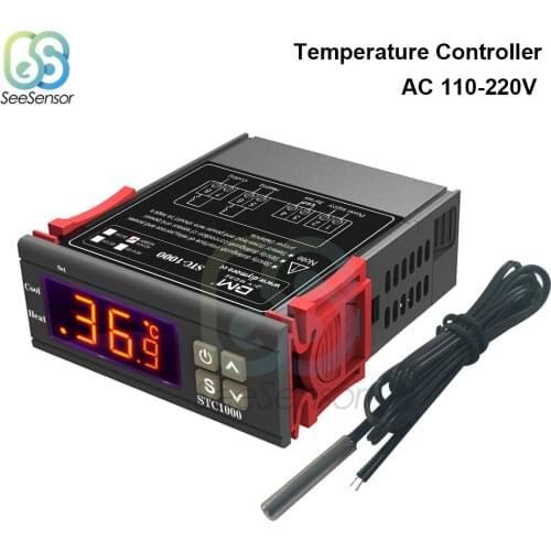 10Pcs Digital Temperature Controller Thermostat Thermoregulator for Incubator Relay LED 10A Heating Cooling STC-1000 AC 110-220V