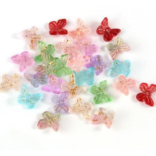 20pcs/lot Color Lampwork Beads Butterfly Shape Glass Beads For Earrings Jewelry Making Handmade DIY Ancient Style Accessories