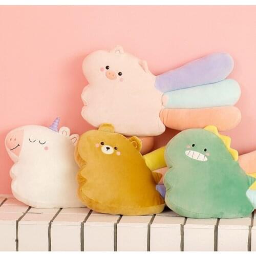 30CM New Fashion Colorful Rainbow Animals Dolls Baby Sofa Bed Soft Cushion Toys Stuffed Unicorn Bear For Girlfriend Present