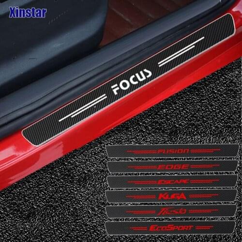 4pcs carbon fiber car door protection sticker for Ford Fiesta Mondeo Fusion Escape Edge Ecosport Kuga