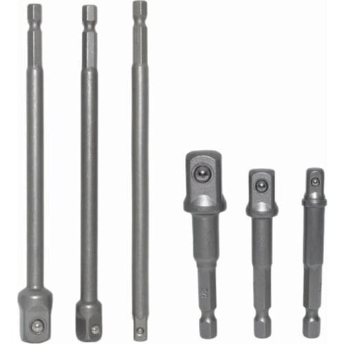 6pcs Hex Shank Wrench Drive Power Extension Drill Bit Socket Adapter Holder Tool