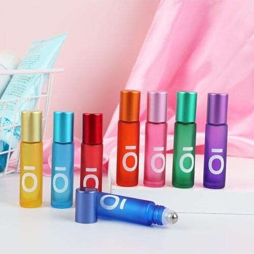 8pc 8 color Case Glass Tank Perfume Bottle Matte ball Nozzle Spray Protect From Light Parfum Cosmetic Glass Container 10ml Tools