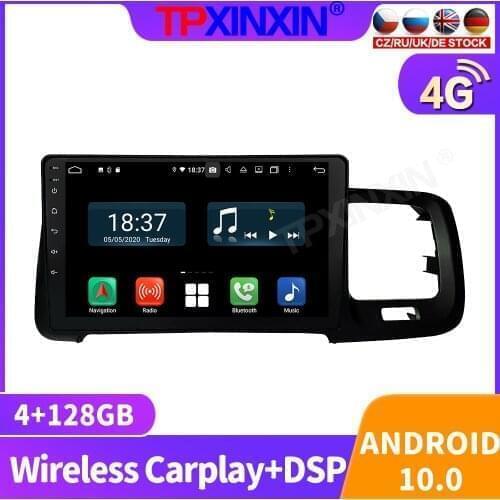128GB Android 10 For Volvo S60 2011 - 2018 Car Radio Multimedia Video Player Navigation Stereo GPS Accessories Auto 2din no dvd