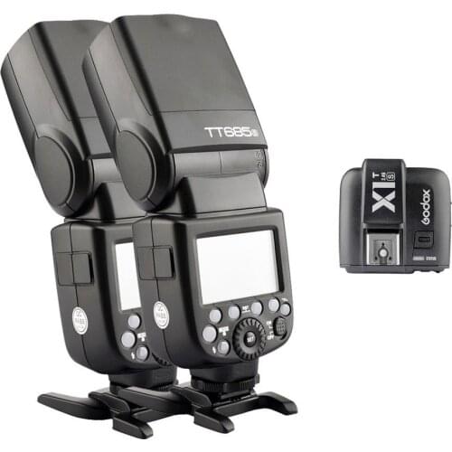 Godox 2PCS TT685S 2.4G HSS 1/8000s TTL GN60 Wireless Speedlite Flash +Transmitter XT1S for Sony A7R A7S A7 II A7R II A6300 A6000