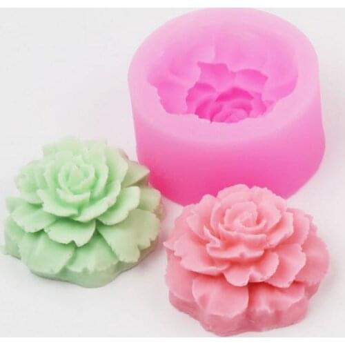 Big size 6.5*6.5*3.8cm 3D Rose Chocolate Mold,Fondant Cake Decorating Tools,Silicone Soap Mold,Silicone Cake Mold