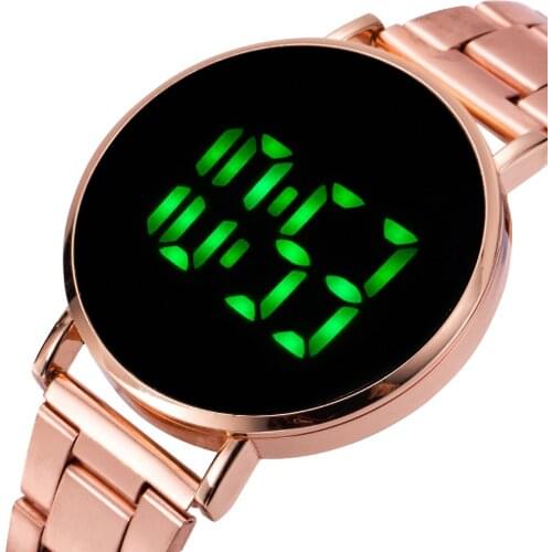 Luxury Rose Gold Bracelet Watch For Women Men Unisex New Fashion Childrens Watches Womens Digital Electronic Clock Reloj Mujer