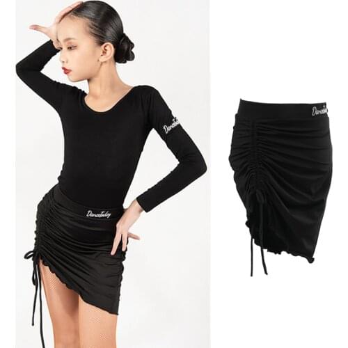 Black Latin Dance Skirt For Girls Designer Clothes Ballroom Practice Wear Samba Costume Salsa Dance Outfit Tap Dancewear JL2664