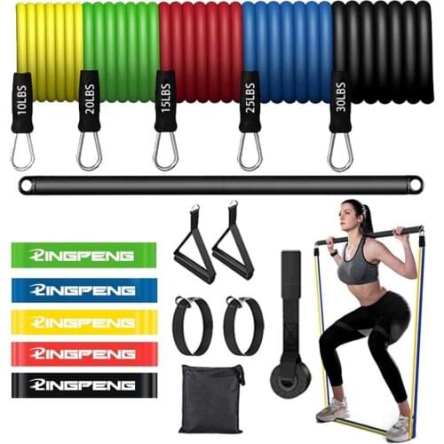 Fitness Resistance Rubber Band Yoga Elastic Band Upgrade Training Bar Set Pilates Training Exercise Fitness Equipment Pull Rope