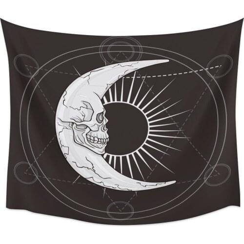Sun Moon Skull Wall Tapestry Home Wall Decor Tapestry Cover Beach Towel Picnic Mat Yoga Mat