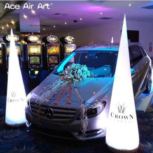 Hot sale inflatable cones,light column/pillarsl ed decoration with 16 changing colors for advertising