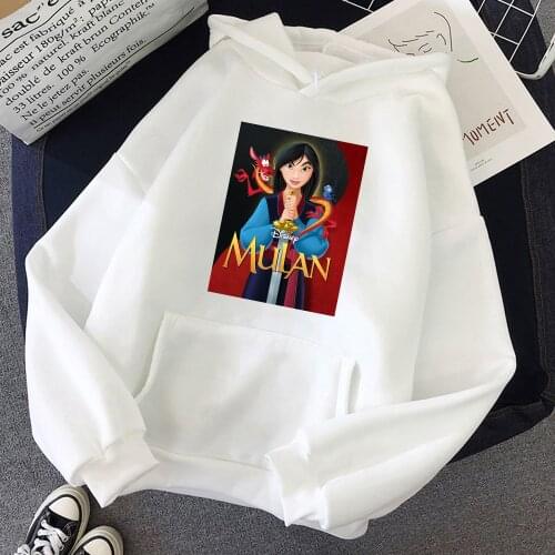 Disney Princess Mulan Graphic Hoodies Street Fashion Brand Clothes 2021 Autumn 90s Harajuku Clothes Urban Aesthetic Streetwear