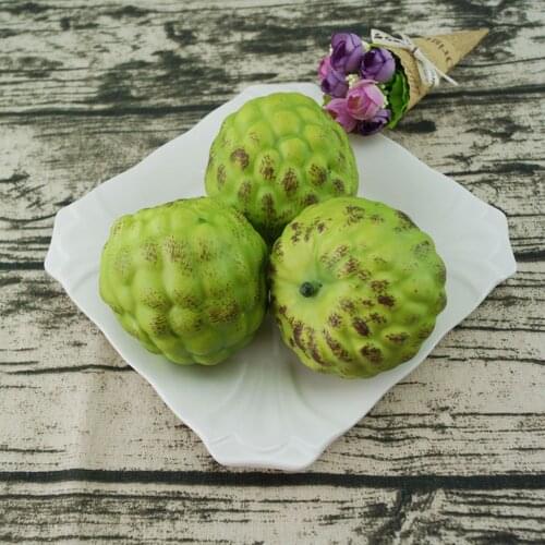 10pcs 8cm*7.5cm High imitation Fake artificial Custard apple fruit model&plastic fake simulated artificial Custard apple fruit