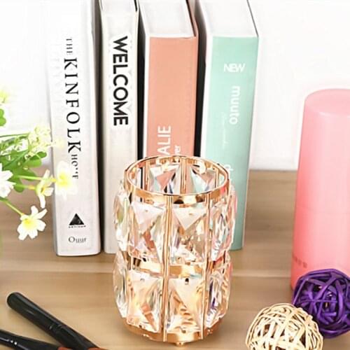 IMUWEN Crystal Candle Holder Gold Candlestick Candle Lantern Wedding Centerpieces Table Candelabra For Home Party Decoration