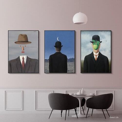 Magritte Artist Surrealist Painting Print On Canvas Abstract Wall Art Picture For Modern Living Room Decor Posters And Prints