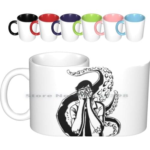 Horror Kraken Ceramic Mugs Coffee Cups Milk Tea Mug Horror Kraken Octopus Tattoo Tattooed Terror Star Tentacle Cthulhu Creative