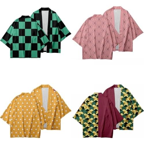 2020 Anime Kimono Demon Slayer Kimetsu no Yaiba new design Japan Kimono Haori Yukata Cosplay Women/Men Summer Casual clothes