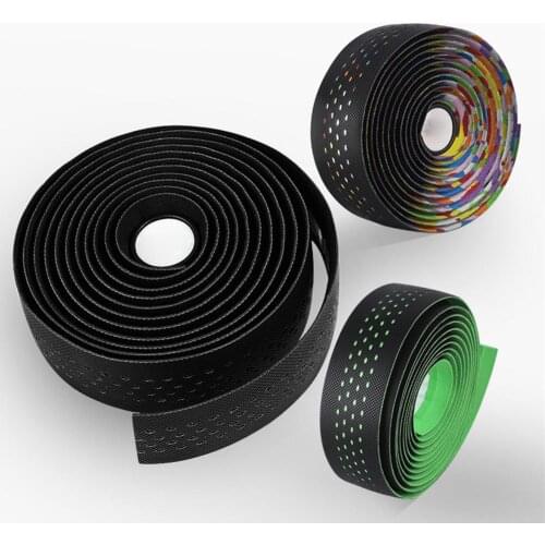2Pcs Road Bike Bicycle Handlebar Grip Wrap Anti-slip Strap Colorful Tape Belt