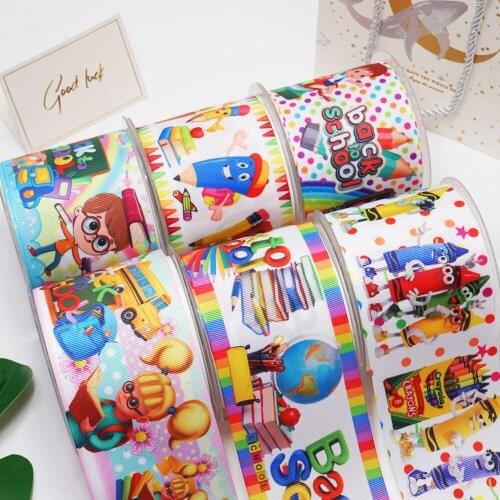 Cartoon characters printed grosgrain ribbon 53127