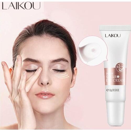 LAIKOU Japan Sakura Anti Wrinkle Eye Cream Remove Dark Circles Eye Puffiness Improve Fine Lines Eye Bags Moisturizing Skin Care