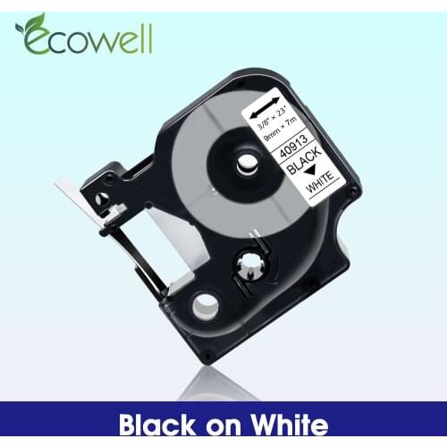 Ecowell Compatible for Dymo D1 9mm tapes D1 40913 printer ribbon Black on White for Dymo label manager 160 210D 280 360D printer