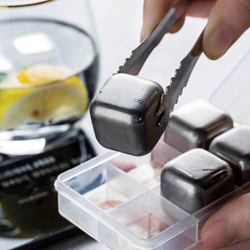 Reusable Stainless Steel Ice Cubes Metal Quick Frozen Ice Wine Chilling Stones For Home Use Bar Whiskey Iced