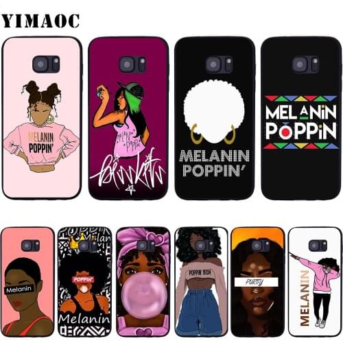 YIMAOC 2bunz Melanin Poppin Aba Soft Silicone Case for Samsung Galaxy S6 S7 Edge S8 S9 Plus A3 A5 A6 Note 8 9