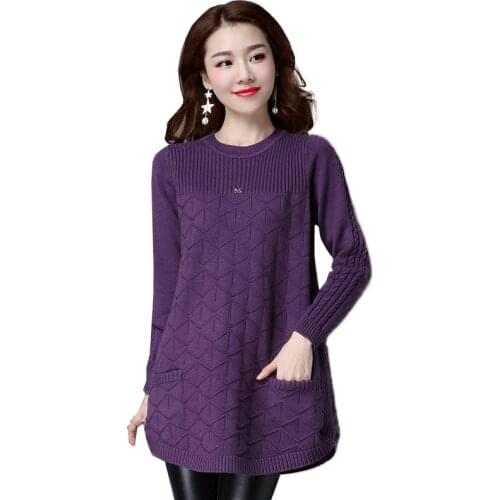 2020 New Women Pullover Plus Velvet/Without velvet Sweater Female Autumn Winter Sweater Femme Knitted Pocket Sweater Plus Size