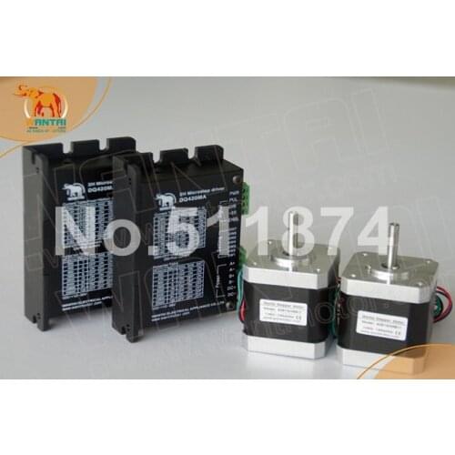 New CNC Router! Wantai 2 Axis Nema 17 Stepper Motor 42BYGHW811 70oz-in+Driver DQ542MA 4.2A 50V 128Micro CNC Mill Laser Engraving