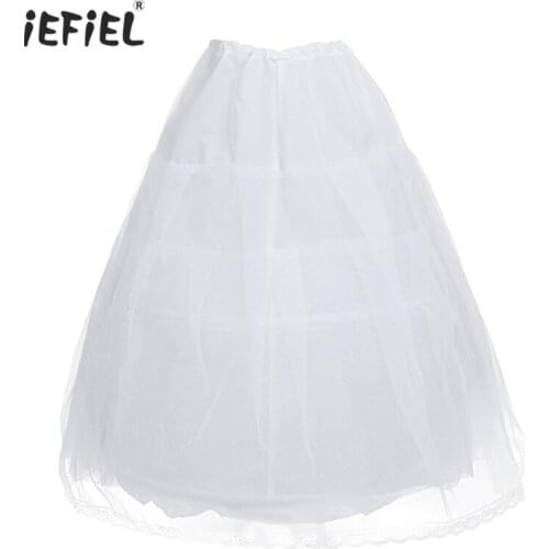 One Size White Kids Girls Crinoline Petticoat Slip for Flower Girl Wedding Skirt Summer Girls Flower Wedding Underskirt Slip