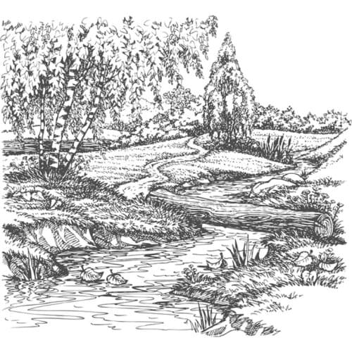 Landscape Silicone Clear Seal Stamp DIY Scrapbooking Embossing Photo Album Decorative Paper Card