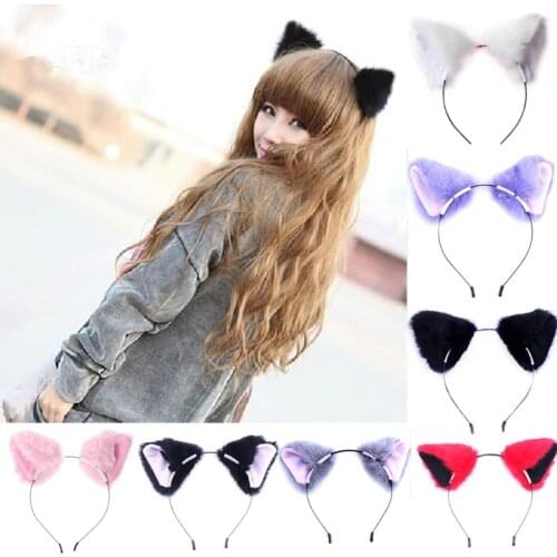 Orecchiette Party Cat Long Fur Ears Anime Neko Costume Hair Headband Cosplay M89E