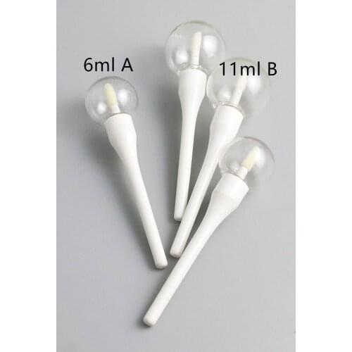 20 x 6ml /11ml Empty Clear Light Bulb Shape Lip Gloss Tubes DIY Plastic Lip Balm Tube Sample Cosmetic Containers