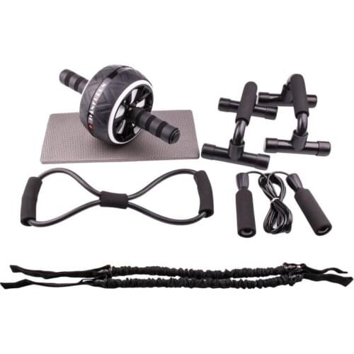 AB Roller Power Wheels Machine Push up Bar Skipping Jump Rope Home Gym and Exercise Workout Equipment Abdominal Muscle Trainer